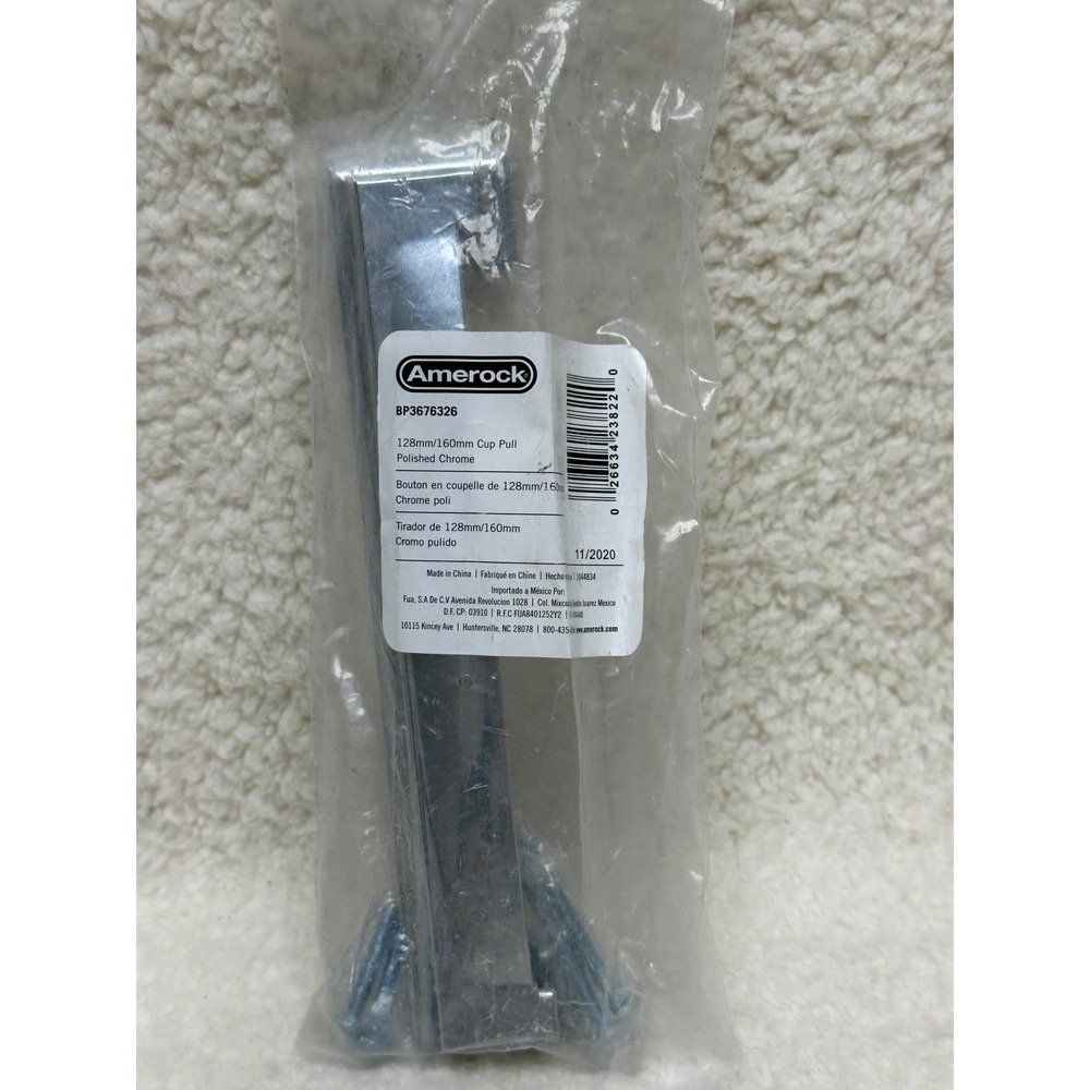 Amerock Cup Pull BP3676326 Polished Chrome 128mm 160mm Dual Mount Handle